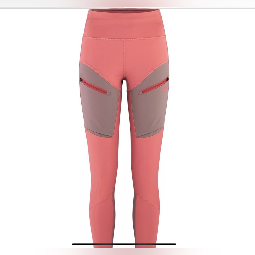 Kari Traa Coral Pink and Taupe Stretch Hiking Pants